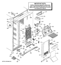 FREEZER SECTION Diagram and Parts List for ZFSB25DMDSS  General Electric Refrigerator