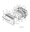 OVEN DOOR Diagram and Parts List for JTP95BA2BB  General Electric Microwave Oven Combo