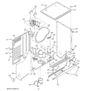 DRYER CABINET & MOTOR Diagram and Parts List for WSM2480TBAAA  General Electric Washer Dryer Combo