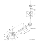 BRAKE, CLUTCH, GEARCASE, MOTOR & PUMP Diagram and Parts List for WSM2480TBAAA  General Electric Washer Dryer Combo