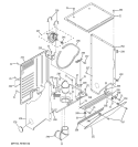 DRYER CABINET & MOTOR Diagram and Parts List for WSM2480TCAAA  General Electric Washer Dryer Combo