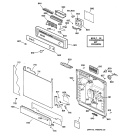 ESCUTCHEON & DOOR ASSEMBLY Diagram and Parts List for GSC3400F00BL  General Electric Dishwasher