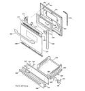 DOOR & DRAWER PARTS Diagram and Parts List for RGB535BEA4CT  Hotpoint Range