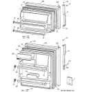 DOORS Diagram and Parts List for HTS18CBMDRWW  Hotpoint Refrigerator