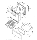 DOOR & DRAWER PARTS Diagram and Parts List for RB525BC3WH  Hotpoint Range