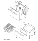 DOOR & DRAWER PARTS Diagram and Parts List for RB525C3AD  Hotpoint Range