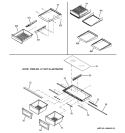 SHELVING ASSEMBLIES Diagram and Parts List for GBS22KBNACC  General Electric Refrigerator