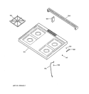 CONTROL PANEL & COOKTOP Diagram and Parts List for JGSS05BEA7BB  General Electric Range