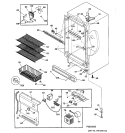 CABINET Diagram and Parts List for FUF14DAARWH  General Electric Freezer