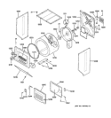 DRYER CABINET, DRUM & HEATER Diagram and Parts List for WSM2781WBWWW  General Electric Washer Dryer Combo