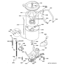WASHER TUB, HOSES & MOTOR Diagram and Parts List for WSM2781WCWWW  General Electric Washer Dryer Combo