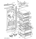 FRESH FOOD SECTION Diagram and Parts List for BISW42ELC  General Electric Refrigerator