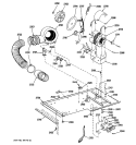 DRYER MOTOR, BLOWER & BELT Diagram and Parts List for WSM2000HBW  General Electric Washer Dryer Combo