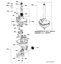 TRANSMISSION, WATER SEAL & LOWER BEARING ASSEMBLY Diagram and Parts List for WSM2000HBW  General Electric Washer Dryer Combo