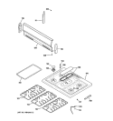 CONTROL PANEL & COOKTOP Diagram and Parts List for JGBS09PEF1WW  General Electric Range