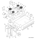 COOKTOP Diagram and Parts List for JCP67F1WW  General Electric Range