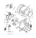 DRYER DRUM & BACK PANEL Diagram and Parts List for WSM2420TCAWW  General Electric Washer Dryer Combo