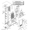 FREEZER SECTION Diagram and Parts List for PSI23SCNAFBS  General Electric Refrigerator
