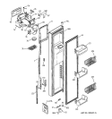 FREEZER DOOR Diagram and Parts List for PSC23NGNACC  General Electric Refrigerator