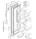 FRESH FOOD DOOR Diagram and Parts List for PSC23NGNACC  General Electric Refrigerator