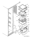 FRESH FOOD SHELVES Diagram and Parts List for GSS25LGMFCC  General Electric Refrigerator