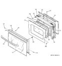 DOOR Diagram and Parts List for JTP45CD1CC  General Electric Wall Oven