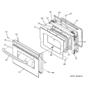 DOOR Diagram and Parts List for JTP45SD1SS  General Electric Wall Oven