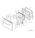 UPPER DOOR Diagram and Parts List for JKP48WF1WW  General Electric Range