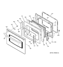 DOOR Diagram and Parts List for JT912SF1SS  General Electric Wall Oven