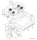 COOKTOP Diagram and Parts List for JCP67Y5WW  General Electric Range