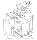 CABINET, COVER & FRONT PANEL Diagram and Parts List for WCSE6270B2CC  General Electric Washer