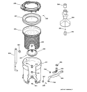 TUB, BASKET & AGITATOR Diagram and Parts List for WLE6500B2WW  General Electric Washer