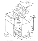 CABINET, COVER & FRONT PANEL Diagram and Parts List for WLE4000B2WW  General Electric Washer