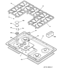 COOKTOP Diagram and Parts List for JGP628WEC1WW  General Electric Cooktop