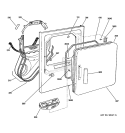 FRONT PANEL & DOOR Diagram and Parts List for DX2300EB0WW  General Electric Dryer
