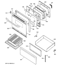 DOOR & DRAWER PARTS Diagram and Parts List for JBP62BD4WH  General Electric Range