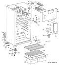 CABINET Diagram and Parts List for GTS17BBMFRCC  General Electric Refrigerator