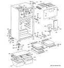 CABINET Diagram and Parts List for GTS18XBMFRWW  General Electric Refrigerator