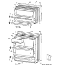 DOORS Diagram and Parts List for GTR18BBMFRCC  General Electric Refrigerator
