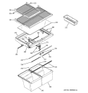 FRESH FOOD SHELVES Diagram and Parts List for GTG25DBMARWW  General Electric Refrigerator