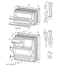 DOORS Diagram and Parts List for TBX16SIZDRAD  General Electric Refrigerator