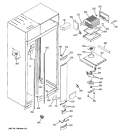 FREEZER SECTION Diagram and Parts List for ZIS480NMA  General Electric Refrigerator