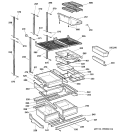 SHELVES Diagram and Parts List for TNX22BACALWW  General Electric Refrigerator