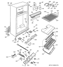 CABINET Diagram and Parts List for TNS22PACALBS  General Electric Refrigerator