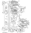 FREEZER SECTION Diagram and Parts List for ZISB48DSC  General Electric Refrigerator