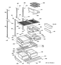 SHELVES Diagram and Parts List for TNS22PRCARBS  General Electric Refrigerator