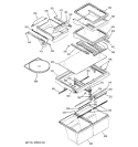 FRESH FOOD SHELVES Diagram and Parts List for HTG25LBMARWW  Hotpoint Refrigerator