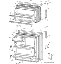 DOORS Diagram and Parts List for HTS16BCMFLWW  Hotpoint Refrigerator