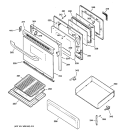 DOOR & DRAWER PARTS Diagram and Parts List for RGB746HED3CT  Hotpoint Range