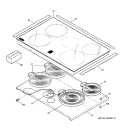 Part Location Diagram of WB56T10082 GE Maintop Glass - Bisque